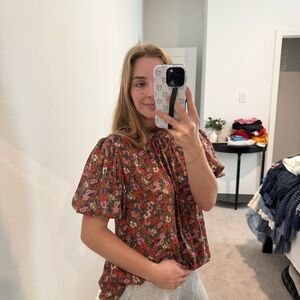 Floral Puff Sleeve Top ENTRO